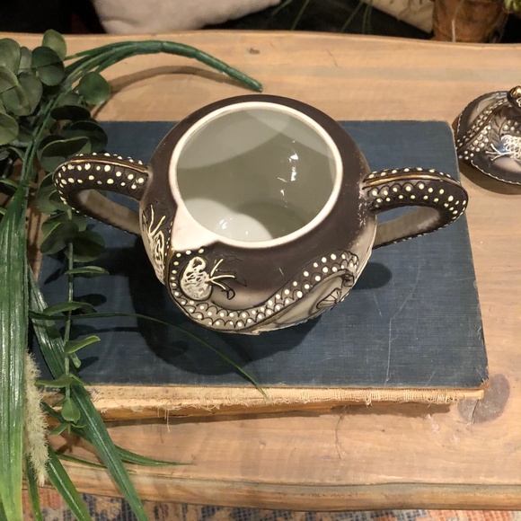 Vintage Nippon Dragonware Moriage Porcelain Teapot . 6 x 7 Inches - Picture 9 of 12